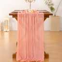 Socomi 3pcs Coral Peach Summer Cheesecloth Table Runner Boho Rustic Gauze 120 inch 10FT Cheese Cloth Sheer Runner for Wedding Party Baby Shower Birthday Home Decor Holiday Decorations