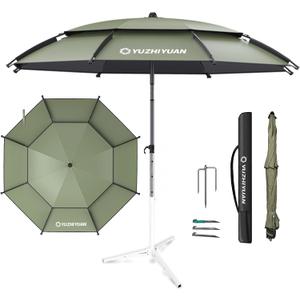 Outdoor Umbrellas for Patio 7.8FT Patio Table Umbrella with Tilt, UPF50+ UV Protection, High Black Coated, with Carry Bag, Great for Beach, Camping, Picnic, Backyard