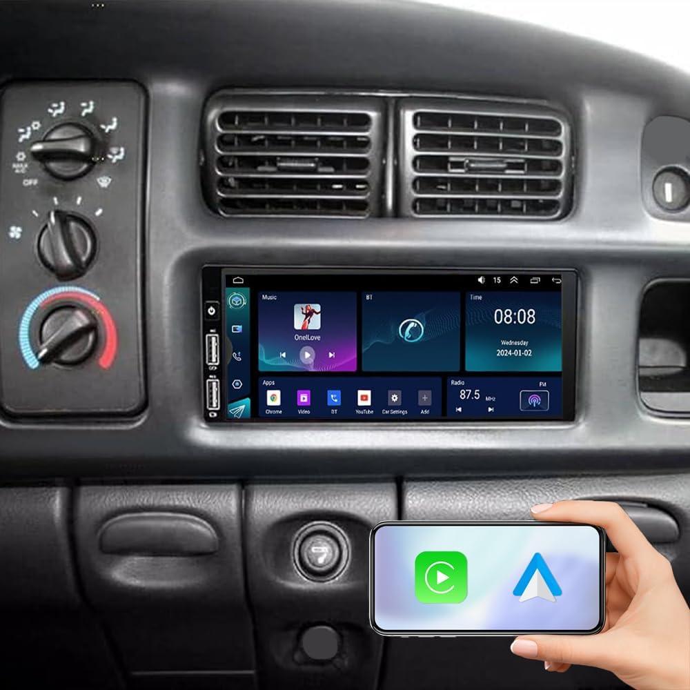 6.8inch Double Din Car Stereo Radio for Dodge Ram 1500 2500 3500 19942002,for Jeep Grand Cherokee 1994-1998,for Town & Country 1990-2000 with Carplay Android Auto GPS WiFi Backup Camera - 2+32G