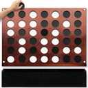 Swooc Games - Wall Mounted Giant 4 in A Row - 60% Quieter - Jumbo Size Wall Games - Game Room Game, Accessories and Decor - Garage and Basement Decor - Large Connect - Four in a Row for Kids & Adults