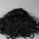 morvally 50s Vintage Medium Length Black Wigs with Bangs | Natural Wavy Synthetic Hair Wig for Women Cosplay Halloween 