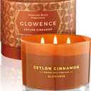 Cinnamon Scented Candle - 100% Natural Soy Wax - Large 3 Wick Jar Candle - Up to 40 Hours Burning Time - Aromatherapy Candles for Home - Housewarming Gift for Men and Women