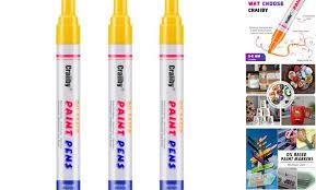 Paint Markers, 3 Pack Oil-Based Waterproof Quick Dry Permanent Paint Pen Yellow