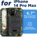 Mitywah Waterproof Case for iPhone 14 Pro Max, Heavy Duty Shockproof Case with Built-in Screen Protector, Full Body Underwater Protective Metal Case 6.7 inch, Camouflage