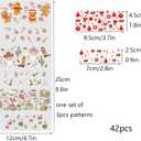 42PCS Merry Christmas Bow Ghost 3D MINI UV DTF Cup Wrap Stickers for 40 OZ Tumbler Keychain Candy Cane Holly Christmas Tree mini UV DTF Cup Wraps for 40 OZ Cups Key Pendant Snowflake Book