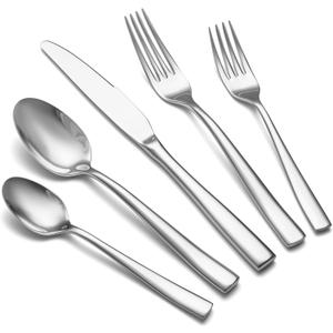 Heavy Duty Silverware Set for 8, EIUBUIE 40 Piece Stainless Steel Flatware Cutlery Set, Durable Kitchen Eating Utensils Tableware Sets Including Fork Spoon Knife Sets, Mirror Polished, Dishwasher Safe