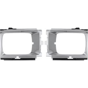 HECASA Pair Headlight Door Bezels Set Compatible with 1984-1986 Toyota Pickup / 4Runner / SR5 Turbo Headlamp Door Cover Trim Driver & Passenger Side Plastic(ABS) Silvery+Black