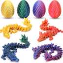 4PCS Mini 3D Printed Dragon Eggs with Dragon Inside, Surprise Stuffed Animals Fidget Toys for Kids Teens, Small Dinosaur Dino Eggs Toys, Christmas Decorations Gifts for Girls Boys Party Favors