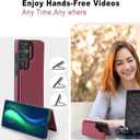 ASAPDOS for Samsung Galaxy A36/A56 5G Case with Card Holder,PU Leather Shockproof Flip Case with RFID Blocking Card Holder and Kickstand for Men Women Red