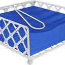 Blue Donuts Lattice Collection Napkin Holder  Napkin Holders for Tables, Dining Table Napkin Holders for Kitchen, Flat Napkin Holder, White