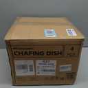 Chafing Dish Buffet Set 4 Pack, 5QT Gold Round Chafing Dishes for Buffet, High Grade Chafers and Buffet Warmers Sets with Glass Lid, Rolled-Edge Food Warmers for Parties, Weddings, Catering
