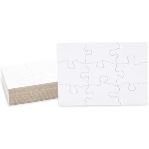 Blank Puzzles to Draw On - DIY Puzzle Craft & Pieces to Write On - Interactive Learning & Blanks for Kids - 24 Pieces, 5.5 x 4 in