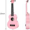 AODSK Concert Pink Ukulele for Beginner 23 Inch Uke with Gig Bag Strap Nylon String 4 Picks Holiday Gift