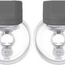 Momcozy Wearable Electric Breast Pump S12Pro Portable, Wireless, Adjustable Suction, Soft DoubleFit Flanges, Smart Display 24mm, 2 Count, Charcoal Gray