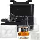 Berlinzo Premium Clear Ice Cube Maker with Conversation Ice Prints  4 Large 2.1" Crystal Clear Ice Squares  Giftable Idea for Party, Game Night & Just for Fun  Includes Storage Bag (Non-Electric)