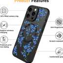 Magnetic for iPhone 16 Pro Max Case Blue Flowers | [Compatible with MagSafe] Cute Aesthetic Summer Blue Flowers Design for Women Girls Translucent Shockproof Cover