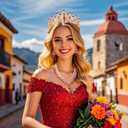 Kamirola Crystal Crowns and Tiaras Headband for Women Birthday Party Wedding Prom Bridal Halloween TR19 (Gold & Red)