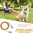 Steel Wire Dog Runner for Yard: 10/15/20/25/30 FT Durable Yellow Dog Chains; Up to 165 Lbs; Holds Large Dogs; Superior Clips