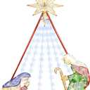 6ft Outdoor Pre-lit Nativity Set - Lighted Christmas Scene with 240 UL Lights - Weather-Resistant and Quick Assembly