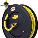 Heavy Duty Steel Retrtable Air Hose Reel - Auto Rewind, 1/2 x 50 Ft