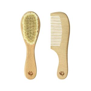 Baby Brush & Comb Set | Gently Grooms Baby's Hair | Made of Natural Wood And Bristles