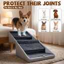 17.13" H Dog Stairs for Bed and Couch,2-in-1 Foldable Pet Steps & Ottoman Non-Slip Ramp Stairs for Puppy Small Medium Dogs Senior Injured Dogs