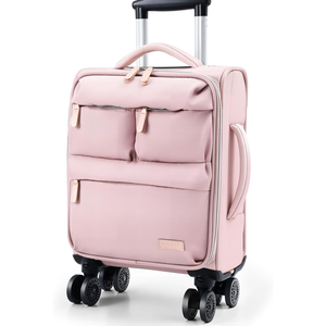 16 Inch Underseat Carry On luggage Airline Approved, Softside Suitcase with Spinner Wheels, Lightweight Travel Rolling Bag with Detachable Laptop Padded for Women, Pink 16 Inch Underseat Carry On luggage Airline Approved, Softside Suitcase with Spinner Wheels, Lightweight Travel Rolling Bag with Detachable Laptop Padded for Women, Pink