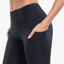 Oalka Women's Short Yoga Side Pockets High Waist Workout Running Shorts, S