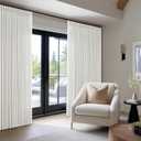 Extra Wide 100 Inch Wide Ivory White Pinch Pleated Linen Curtains 84 Inches Long for Patio Sliding Glass Door 100 Inch Width Pleated Drapes with Hooks Rings 100x84 Curtain for Living Room 1 Panel