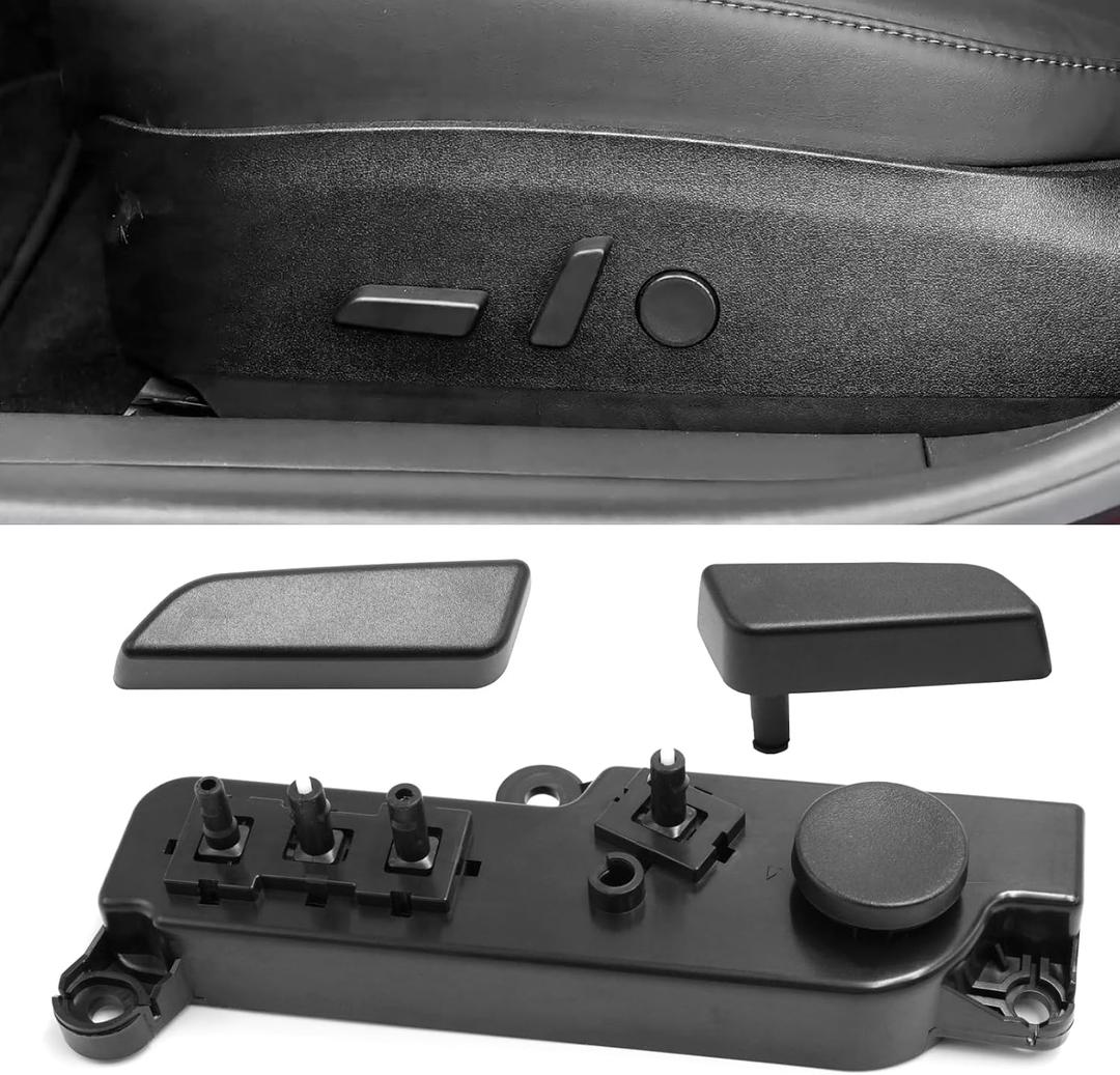 Compatible with Tesla Power Seat Control Switch with Button Cover Model 3 Model Y 2017-2020, Front Left Driver Side Seat Controller Backrest Cushion Adjuster Switch for Tesla Accessories