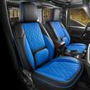 Seat Covers Custom Fit for Wrangler JL 2018-2026 4 Door W/O Rear Cup Holder, Luxury Waterproof Leather Seat Protectors(BlackBlue, Full Set)