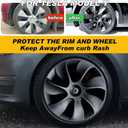 Wheel Covers 19 Inch Compatible with Tesla Model Y Accessories 2024 2023 2022 2021 Matte Black ABS Hubcaps Rim Protector ReplacementNot Fit for Model Y Juniper (Matte Black Eclipse Edge)