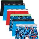 Hanes Boys' Originals Boxer Briefs, Tween Boy Underwear, Cotton Stretch, 6-Pack (Large, Black/Blue/Orange - 6 Pack)
