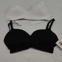 Fruit of the Loom Women's Seamless Wire Free Push-up Bra (34D, Black Hue/White 2-pack)