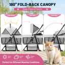 3 in 1 Pet Carrier Stroller with Detachable Carrier, Full Window Mesh, Large Storage Bag, Rear Brake,Foldable Dog & Cat Stroller for Small/Medium Dogs up to 33 lbs, One-Touch Folding and Storage