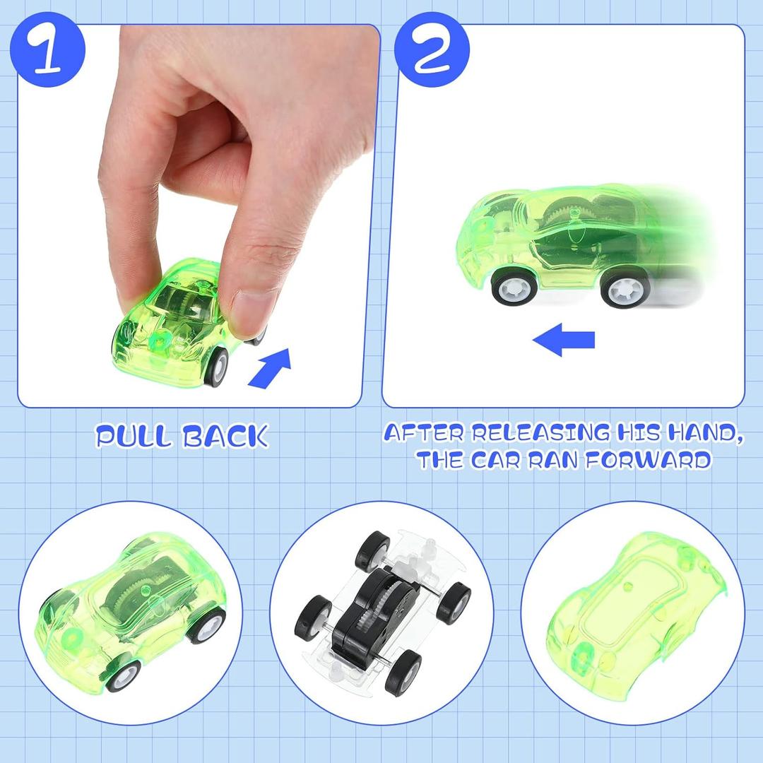 5 Pcs Mini Pull Back Cars Bulk Plastic Racing Vehicles Pull Back Car Friction Powered Small Racing Cars Playsets for Kids Birthday Christmas Classroom Prizes Goodie Bags Fillers Classroom Prizes
