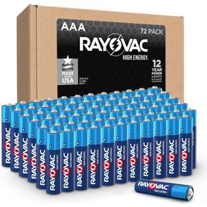 Rayovac High Energy AAA Batteries (72 Pack), Alkaline Triple A Batteries