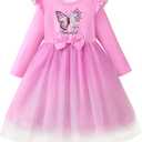 Toddler Girls Dress Gifts: Ruffle Long Sleeve Tulle Tutu Fall Winter Casual Christmas Party Dresses for 2-7T (5-6 Years)