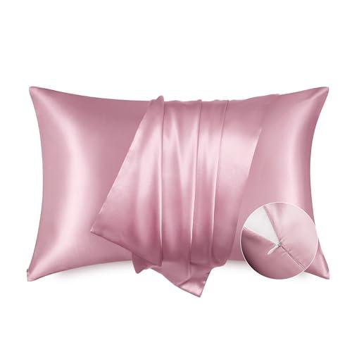 Bedsure Satin Pillowcase with Zipper, Similar to Silk Pillow Cases 2 Pack, Satin Pillow Cases Queen, Silky & Soft Pillow Covers for Hair & Skin, Gifts for Her, Pink Room Decor for Girls, 20x30 Inches Bedsure Satin Pillowcase with Zipper, Similar to Silk Pillow Cases 2 Pack, Satin Pillow Cases Queen, Silky & Soft Pillow Covers for Hair & Skin, Gifts for Her, Pink Room Decor for Girls, 20x30 Inches