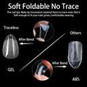 600Pcs Almond Soft Gel Nail Tips, Almond Short Nails, 12 Sizes Half Matte Full Cover Acrylic Fake Nails Clear False Nail Extension for Beginner and Professional Home Salon DIY