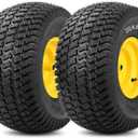 20x8.00-8 Tire and Wheel, 4 Ply Tubeless Lawn Mower Tire Replacement 20x8-8nhs Riding Tractor Mower and Rear Tire and Wheel Assemblies, 3.5" Offset Hub, 3/4" Borehole, and 3/16" Keyway, 2 Pack