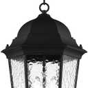 Livex Lighting 75475-14 Textured Black Outdoor Semi-Flush Mount with Clear Water Glass