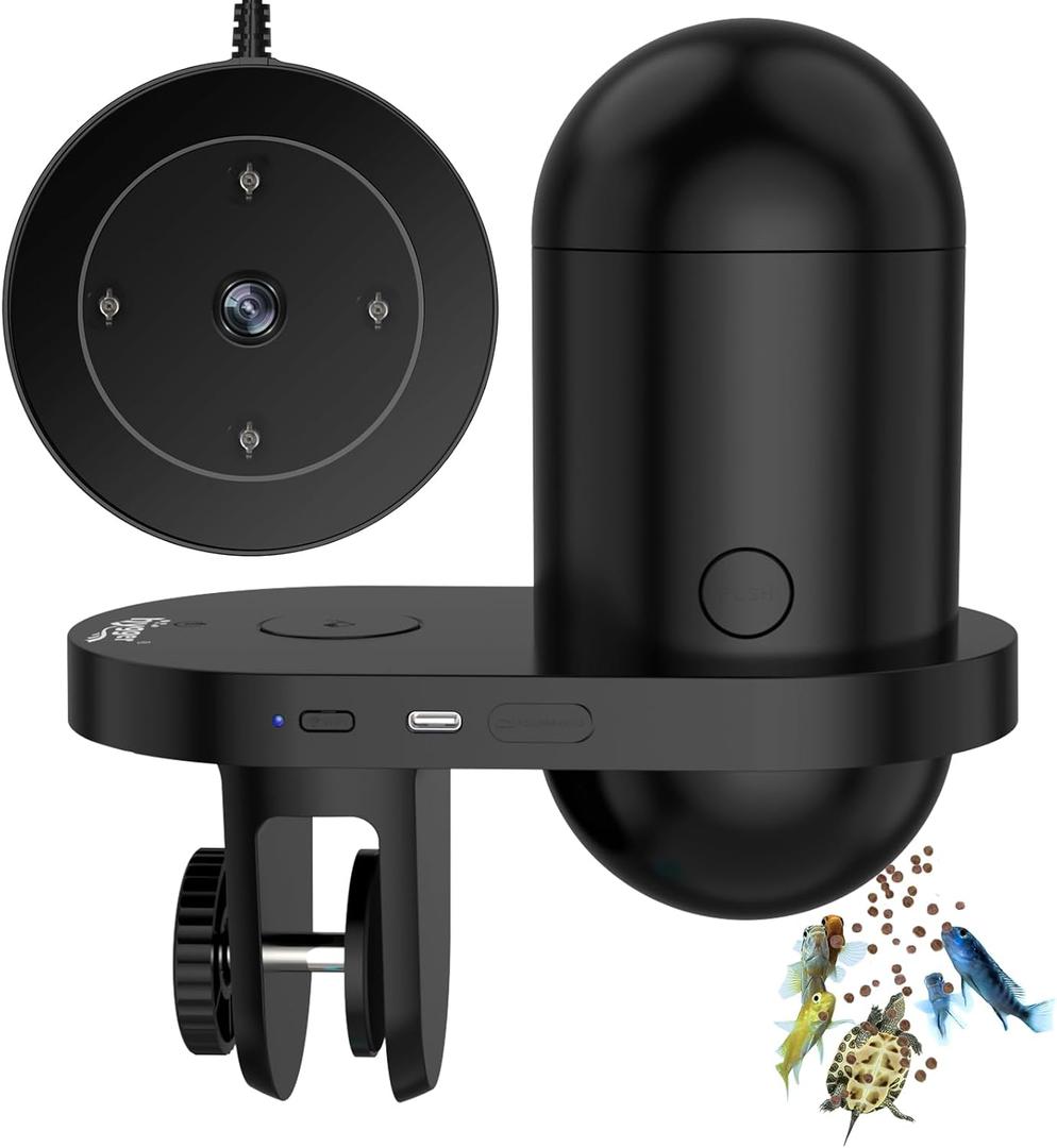 hygger WiFi Automatic Fish Feeder with App, Smart Auto Fish Feeder for Vacation with Timer, Precision Feeding and Moisture-Proof, Fish Feeder Automatic Dispenser with USB Cable for Aquariums Fish Tank
