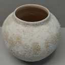 White Ceramic Vase Decor, Home Decorative Textured Round Vases for Kitchen Bedroom Office Living Room Bathroom Shelf Centerpiece Table Decorations