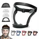 Full Face Transparent Protective Mask Dust-proof Anti-fog Head Cover Reusable Kitchen Oil-splash Proof Face Mask with Filters, 7.5in tall 6.5in wide