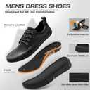 Men's Orthopedic Leather Dress Walking Shoes: Soft Business Hammer Toes Plantar Fasciitis Diabetic Formal Shoes, Cushion Arch Support Foot Hell Pain Relief Travel Golf Sneakers Black Size 11.5