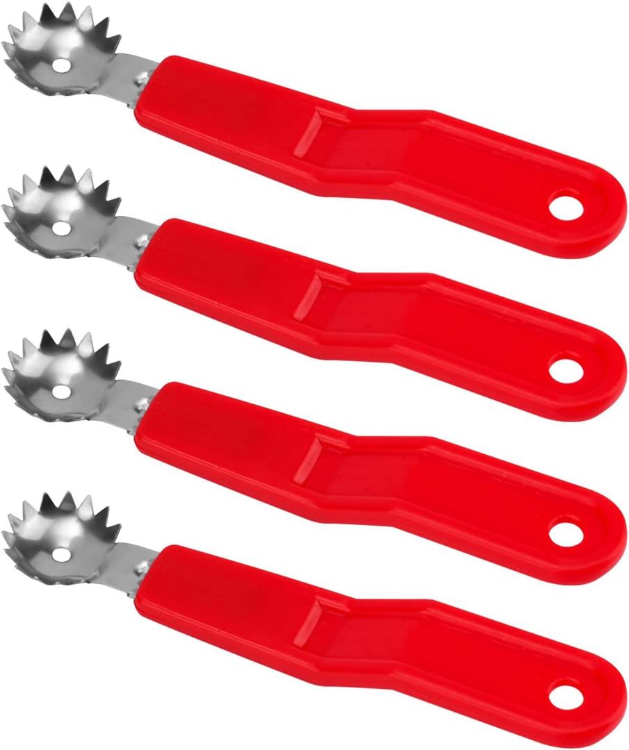 2 x 4pcs Tomato Strawberry Corer Tool, Strawberry Huller Stem Remover Fruit Vegetable Skin Peeler Seeder Core Removing Tools with Ergonomic Handles Kitchen Gadget for Canning Strawberries Tomatoes