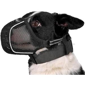 Arblina Dog Muzzle, Soft Mesh Muzzle for Large Medium Small Sized Dogs, Reflective Adjustable Lightweight Dog Muzzle for Scavenging Biting Grooming Chewing Vet Visit, Allows Panting Drinking, XS, Pack of 2