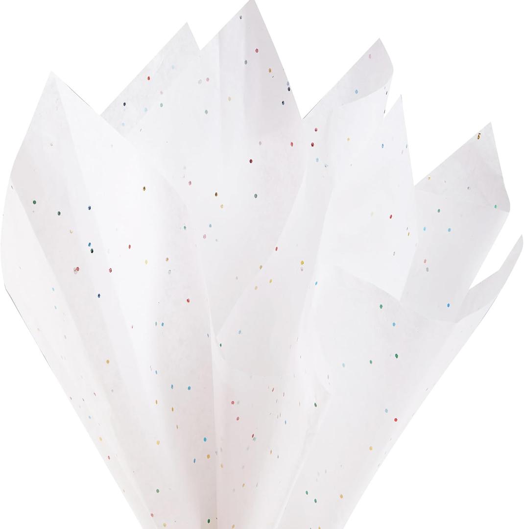 SUNCOLOR 120 Sheets 20"x14" White Tissue Paper for Gift Bags Packaging Glitter Art Tissue Paper for Crafts