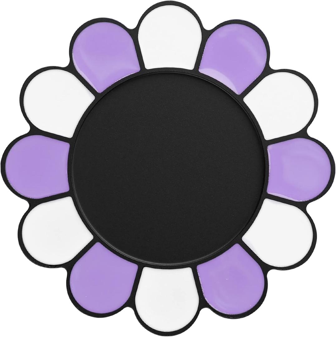 6 x metisinno Magnetic Base Compatible with PopSocket Phone Grips and iPhone MagSafe Cases, Purple & White Sunflower Pattern